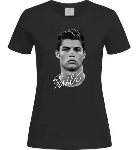Жіноча футболка Молодий Ronaldo Чорний фото