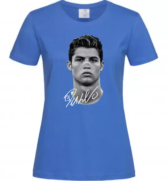 Жіноча футболка Молодий Ronaldo Яскраво-синій фото