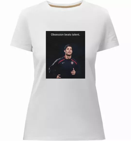 Женская премиум футболка Ronaldo Белый фото