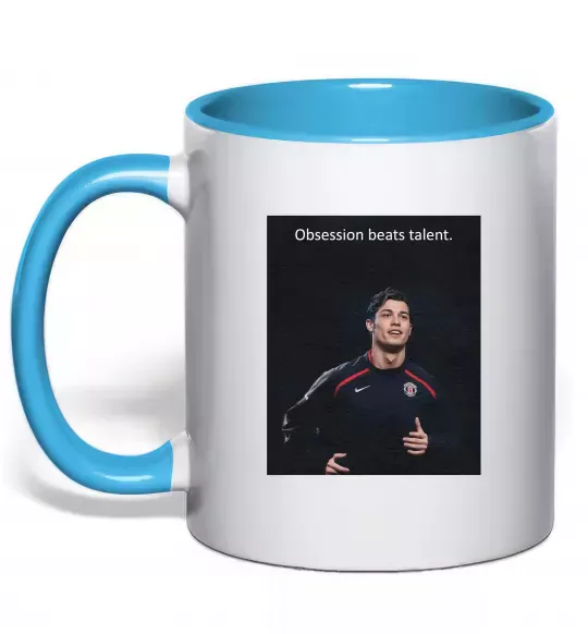 Чашка с цветной ручкой Ronaldo Голубой фото