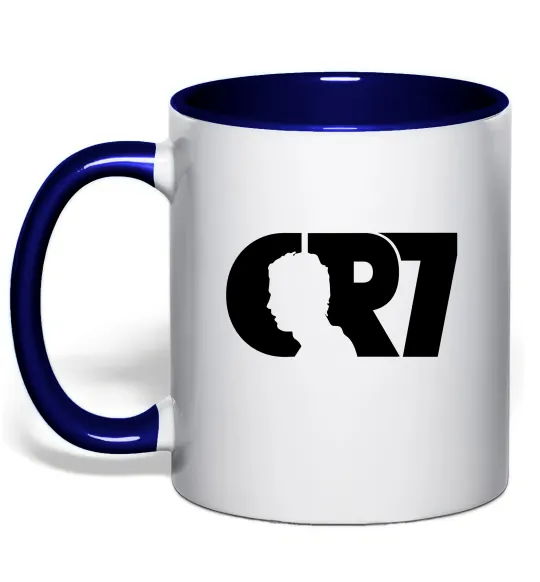 Чашка з кольоровою ручкою CR7 Глибокий темно-синій фото