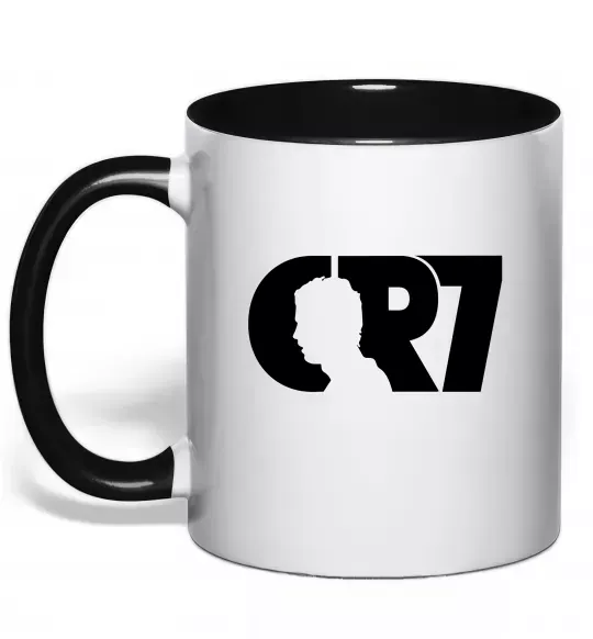 Чашка з кольоровою ручкою CR7 Чорний фото