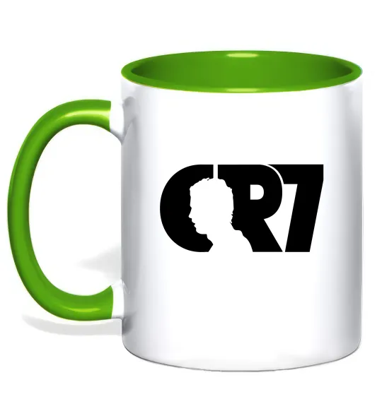 Чашка з кольоровою ручкою CR7 Лаймовий фото