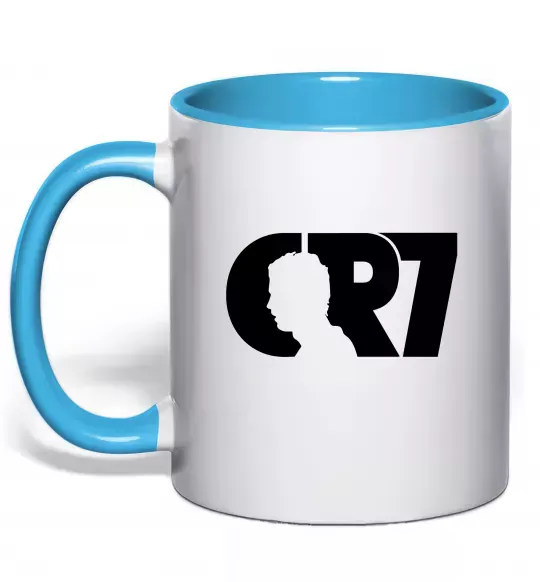 Чашка з кольоровою ручкою CR7 Блакитний фото