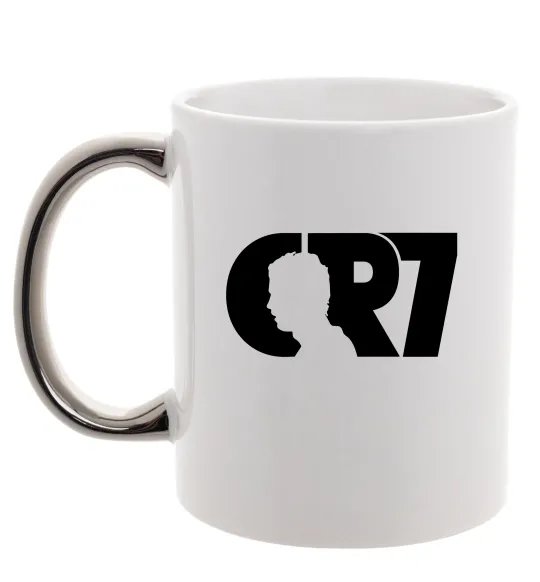 Чашка з кольоровою ручкою CR7 Срібло фото