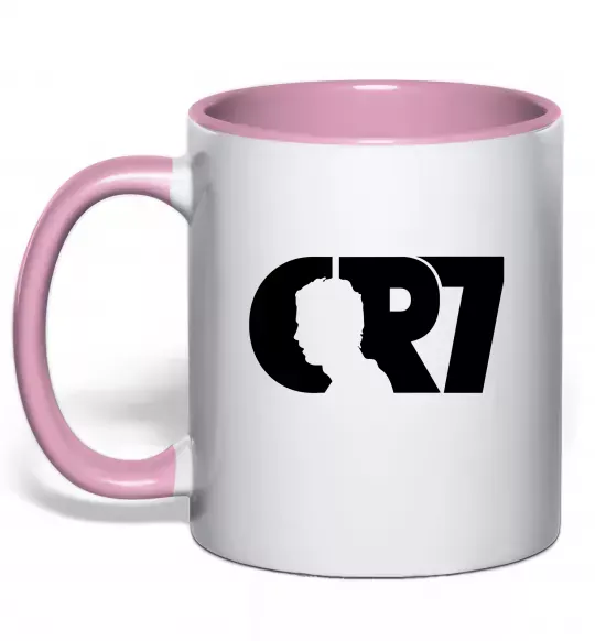 Чашка з кольоровою ручкою CR7 Ніжно рожевий фото