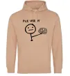 Мужская толстовка (худи) Plz use it Песочный фото