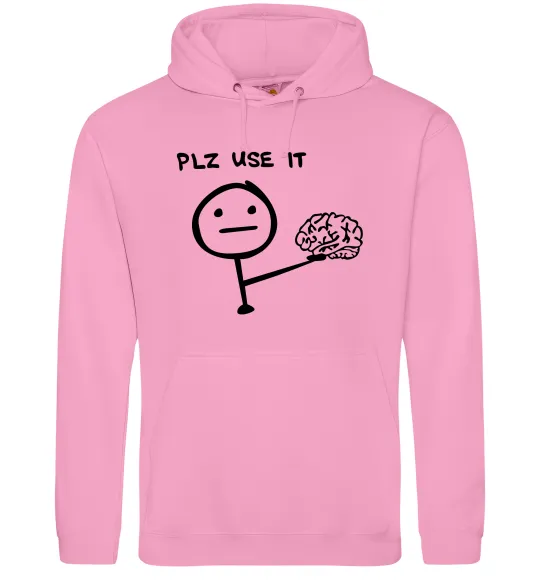 Женская толстовка (худи) Plz use it Розовый фото