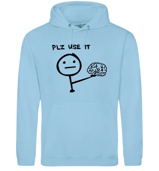 Женская толстовка (худи) Plz use it Голубой фото