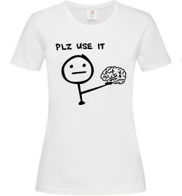Женская футболка Plz use it