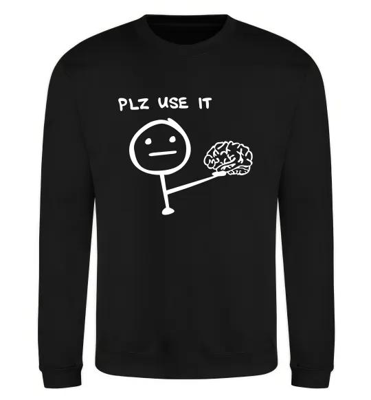 Свитшот Plz use it Черный фото