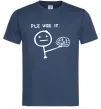 Чоловіча футболка Plz use it Темно-синій фото