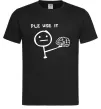 Чоловіча футболка Plz use it Чорний фото