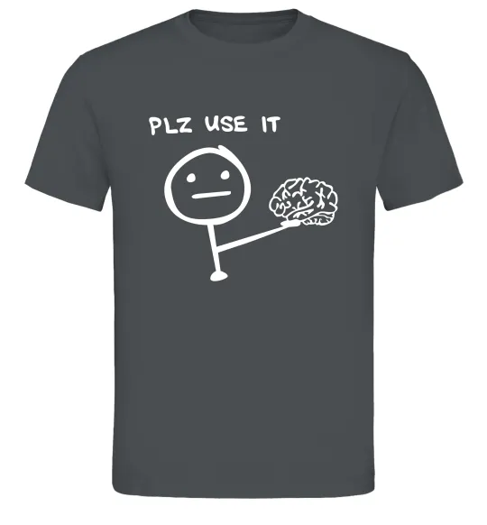 Чоловіча футболка Plz use it Графіт фото