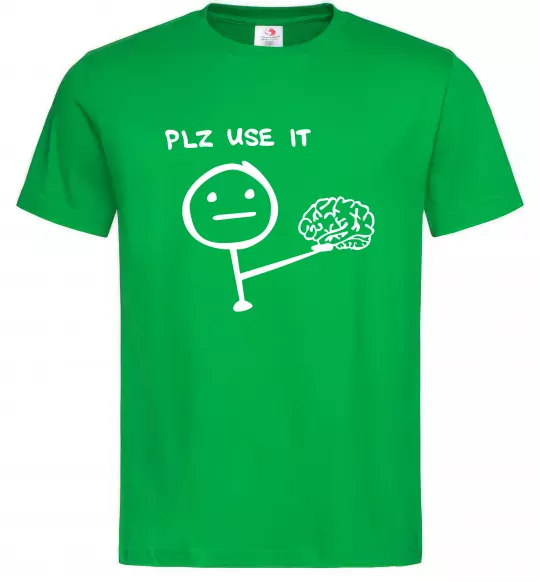 Чоловіча футболка Plz use it Зелений фото