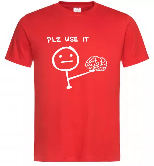 Чоловіча футболка Plz use it Червоний фото