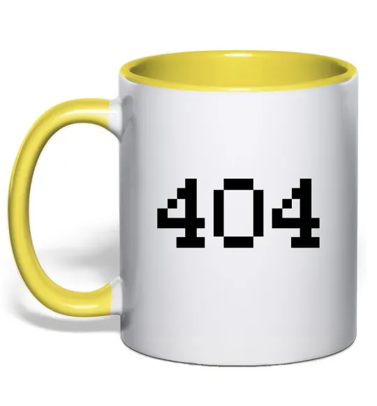 Чашка з кольоровою ручкою 404 Лимонний фото