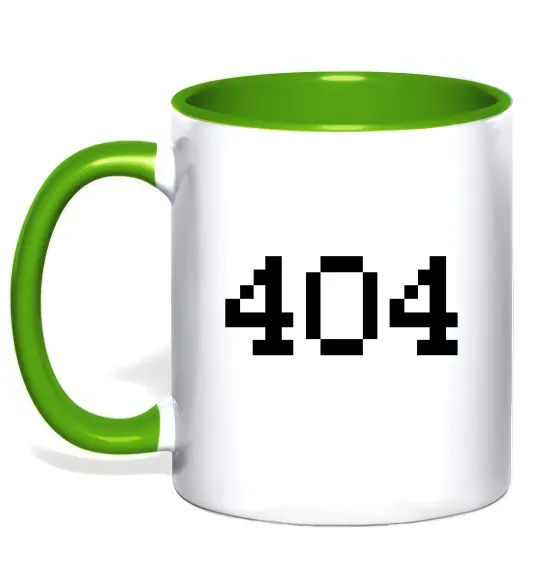 Чашка з кольоровою ручкою 404 Лаймовий фото