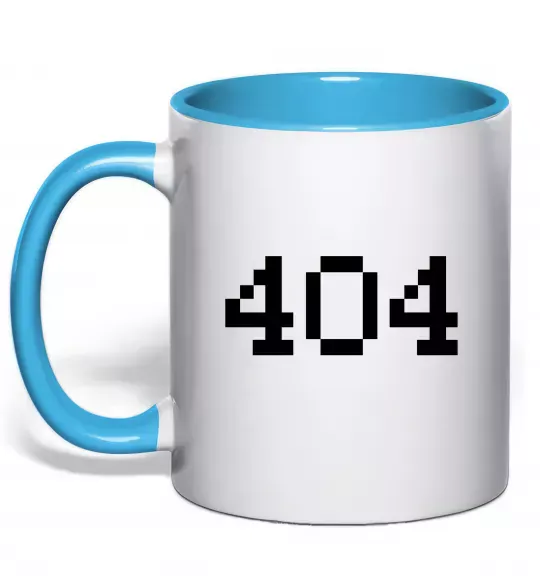 Чашка с цветной ручкой 404 Голубой фото