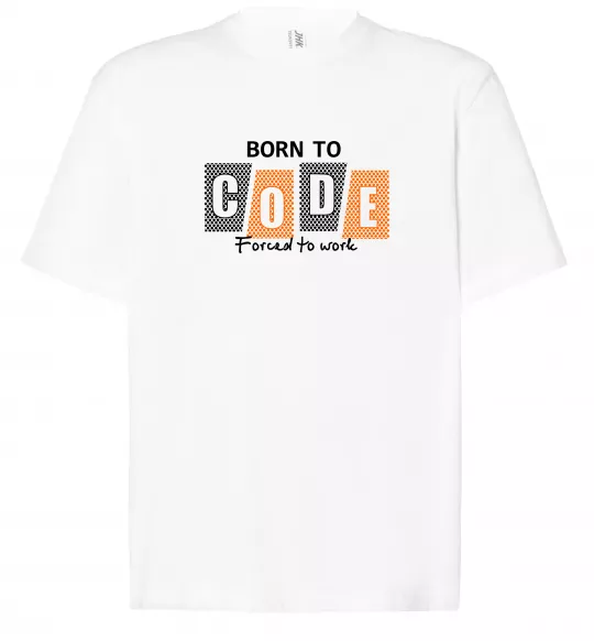 Футболка Оверсайз Born to code Белый фото