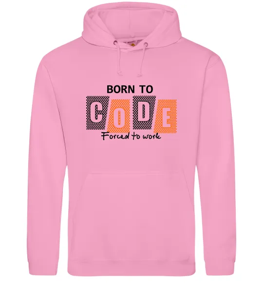 Мужская толстовка (худи) Born to code Розовый фото