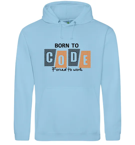 Мужская толстовка (худи) Born to code Голубой фото