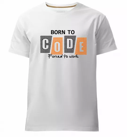 Чоловіча преміум футболка Born to code Білий фото