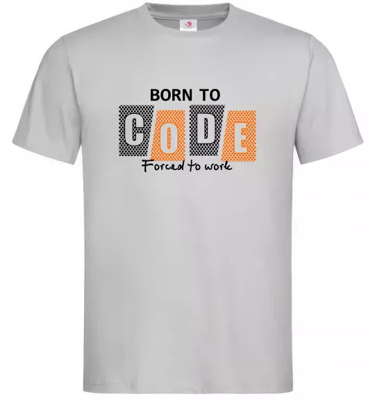 Чоловіча футболка Born to code Сірий фото