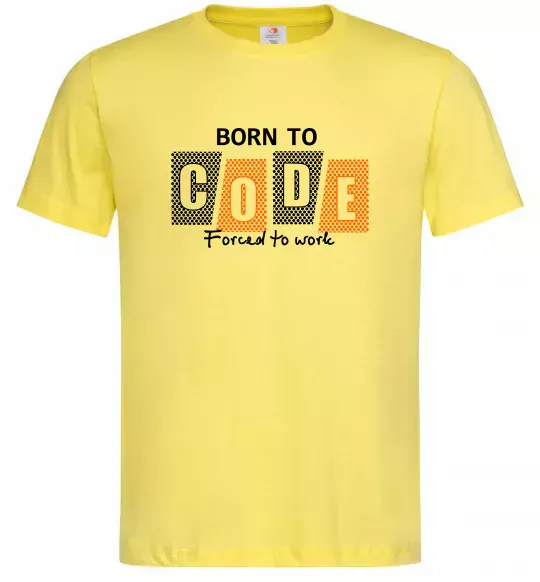 Чоловіча футболка Born to code Лимонний фото