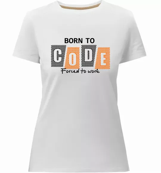 Женская премиум футболка Born to code Белый фото