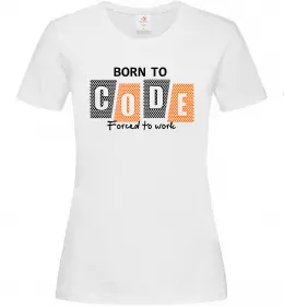 Женская футболка Born to code Белый фото