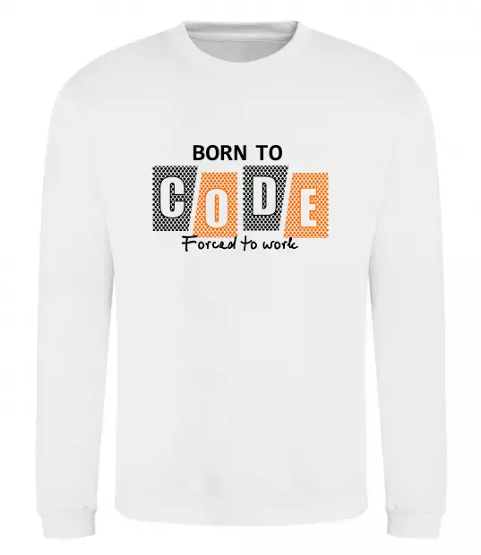 Свитшот Born to code Белый фото