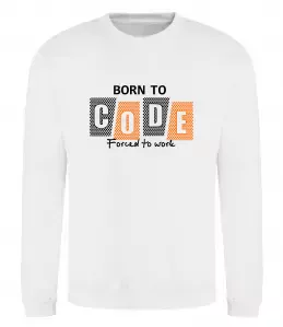 Свитшот Born to code Белый фото