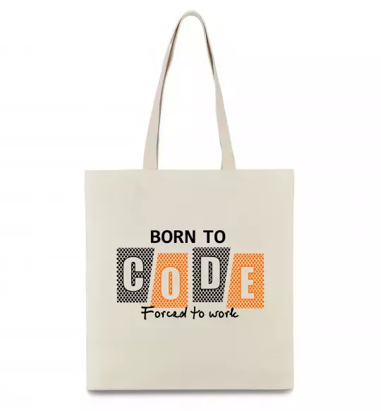 Эко-сумка Born to code Бежевый фото