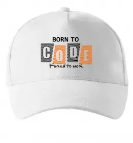 Кепка Born to code Білий фото