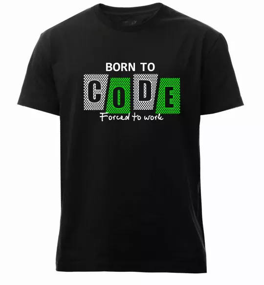Чоловіча преміум футболка Born to code Чорний фото