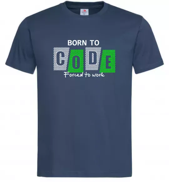 Чоловіча футболка Born to code Темно-синій фото