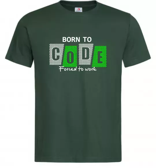 Чоловіча футболка Born to code Темно-зелений фото