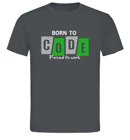 Чоловіча футболка Born to code Графіт фото