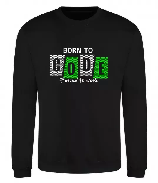 Свитшот Born to code Черный фото