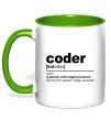 Чашка з кольоровою ручкою Coder Зелений фото