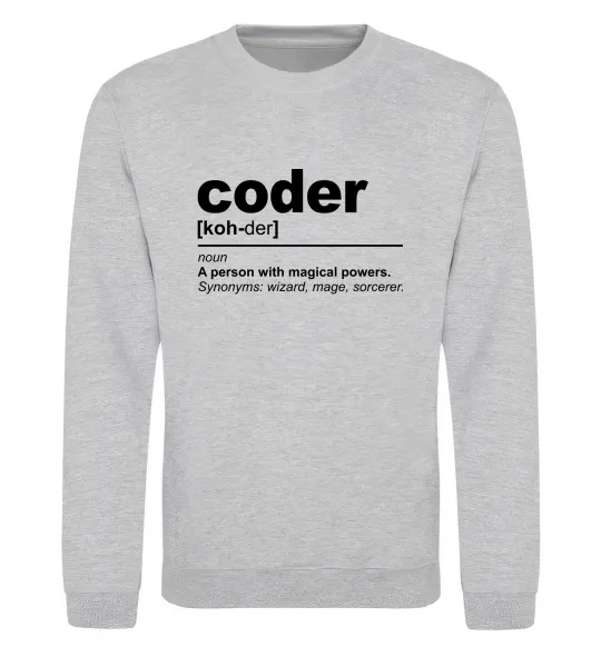 Світшот Coder Сірий меланж фото