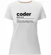 Жіноча преміум футболка Coder Білий фото