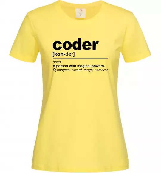 Жіноча футболка Coder Лимонний фото