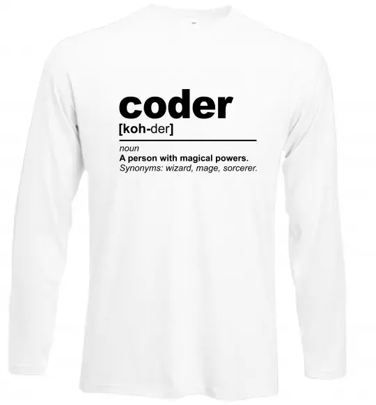Лонгслів Coder Білий фото