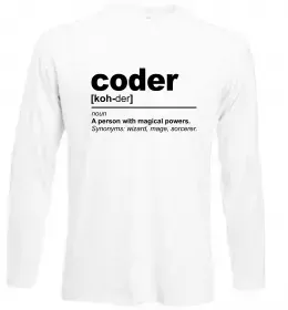 Лонгслив Coder Белый фото