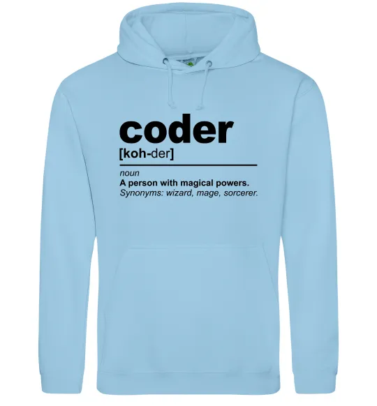 Жіноча толстовка (худі) Coder Блакитний фото