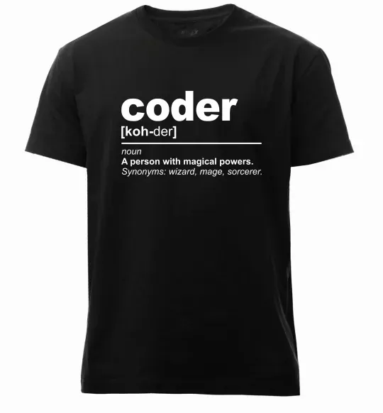 Чоловіча преміум футболка Coder Чорний фото