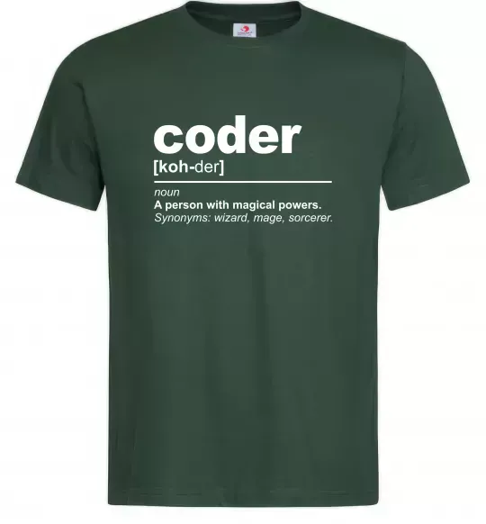 Мужская футболка Coder Темно-зеленый фото