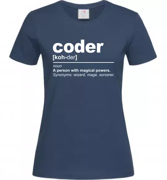 Жіноча футболка Coder Темно-синій фото